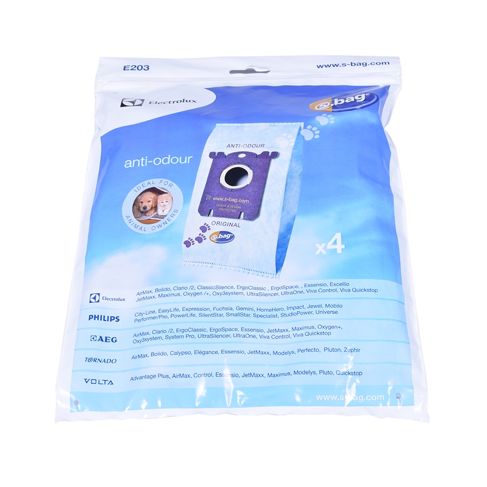 Пылесборники синтетические E203 s-bag Anti Odour, комплект, 4 шт с 9000844853 